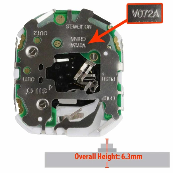 Genuine Seiko Analog Digital Quartz Watch Movement V072.0 Silver Display Overall Height 6.3mm