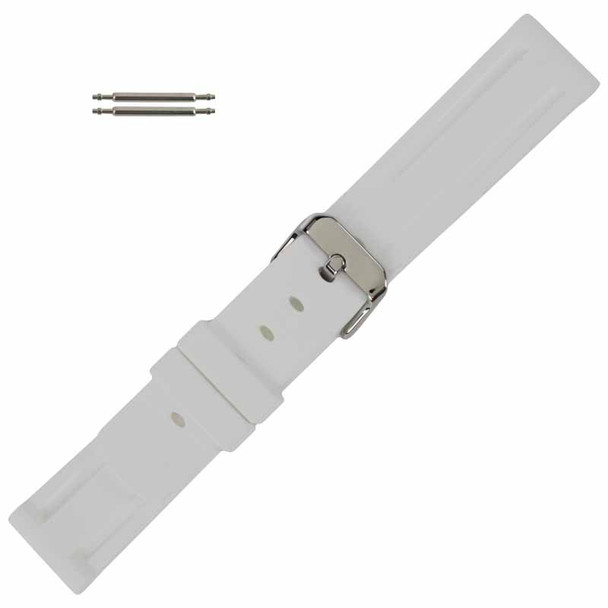 Silicone Watch Band 20MM White Sport Rubber Jelly