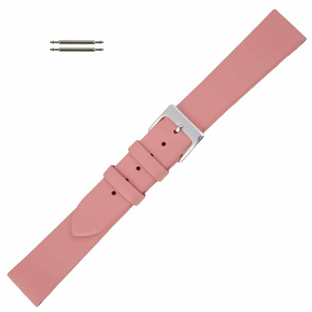 Pink Leather Long Watch Band 16MM Smooth Calf