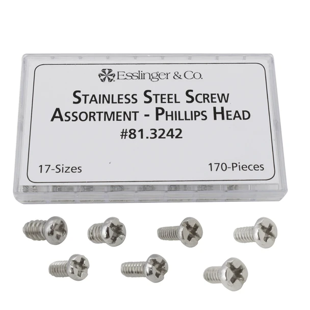 Stainless Steel Case Back Screw Assortment With Phillip Heads