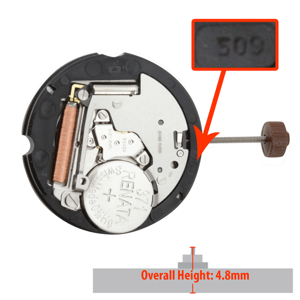 Harley Ronda Watch Movement HQ509 Quartz Movements Overall Height 4.4mm