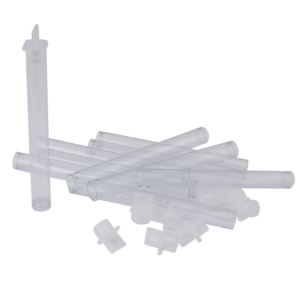 Plastic Tube Bottles with Caps 4 x 3/8 Inch Set of 10