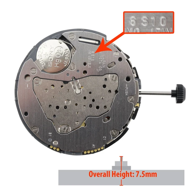 Miyota/Citizen LTD Quartz Chronograph Watch Movement 6S21 Date At 4:30 Overall Height 7.5mm