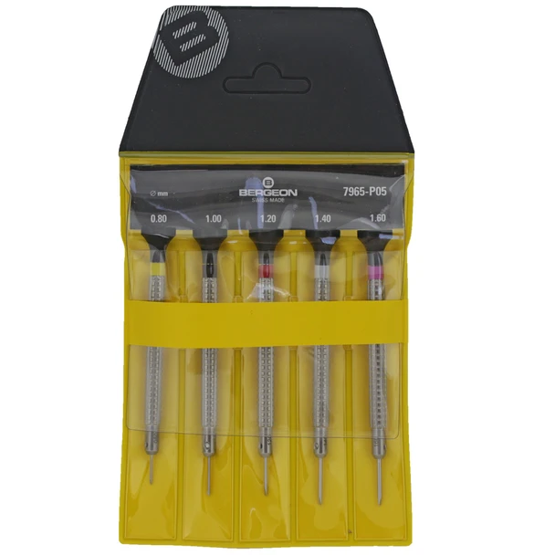 Bergeon 7965 Special Profile Set of 5 Screwdrivers