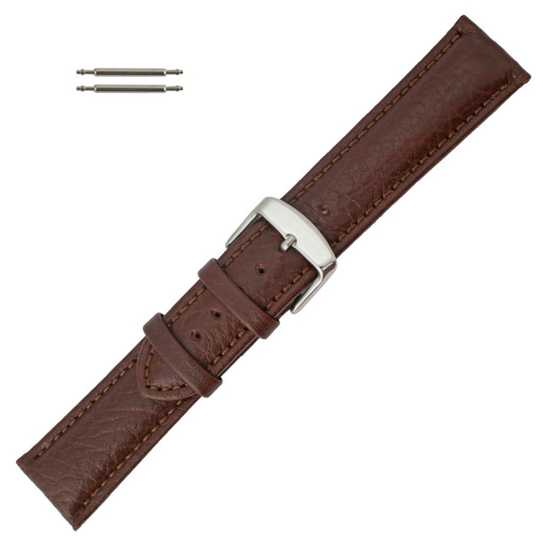 Hadley Roma Brown 26mm Shrunken Grain Leather Watch Strap 7 7/8 Inch Length