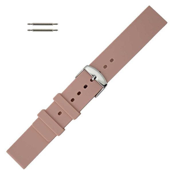 Pink Silicone Watch Band 18mm Rubber Strap 7 13/16 Inch Length