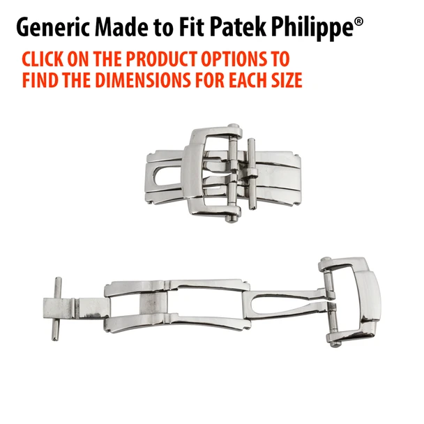 Imitation Made to Fit Patek Philippe® Nautilus Deployant Watch Band Buckle Clasp With Male to Female Pin