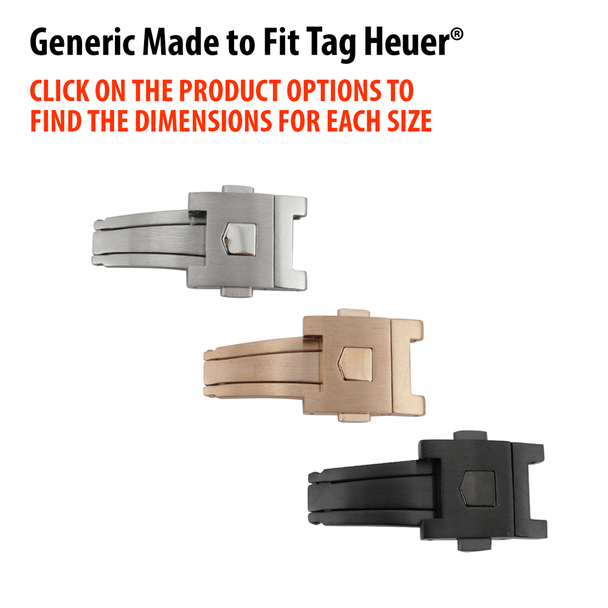 Imitation Made To Fit Deployant Clasp For Tag Heuer® Carrera Style Watch Band