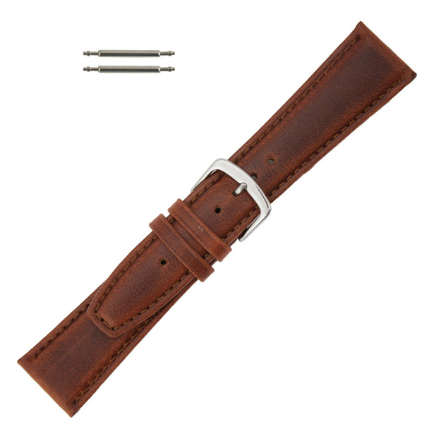 Hadley Roma Chestnut 20mm Oil Tanned Leather Watch Band 7 7/16 Inch Length