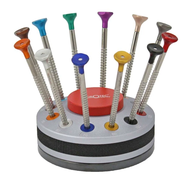Horotec Screwdriver Set on Rotating Base 12 sizes