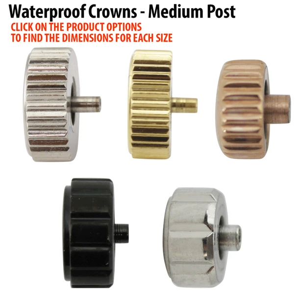 Medium Post Quartz Waterproof Watch Crowns