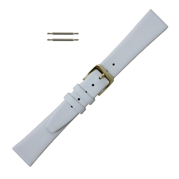 Hadley Roma White Leather Watch Strap 11mm Smooth Calf 6 5/8 Inch Length