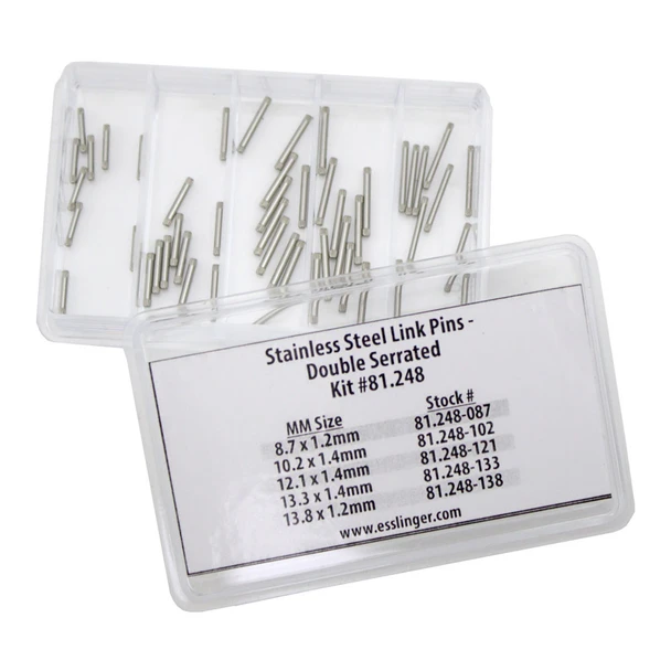 Stainless Steel Double Serrated Link Pin Kit For Rolex Watch Bracelets - 50 Piece Kit