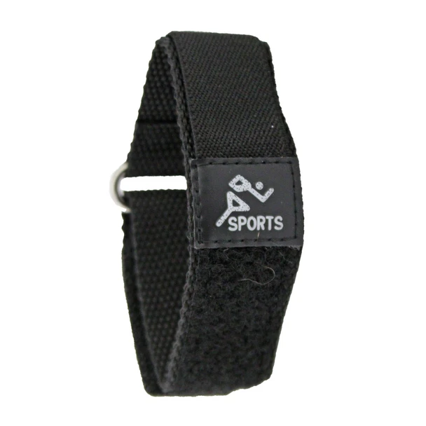 22mm Black Nylon And Leather Watch Strap Velcro® Style Sport Band 10 Inch Length