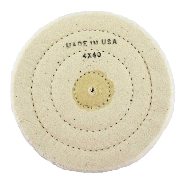 Fine Weave Muslin Buff 4 Inch 40 Ply Stitched Jewelry Buff