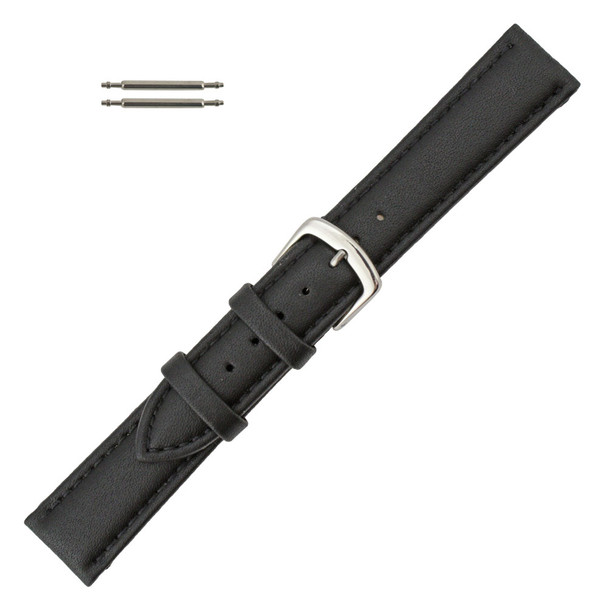 Hadley Roma16mm Vegan Black Microfiber Watch Band 7 1/2 Inch Length