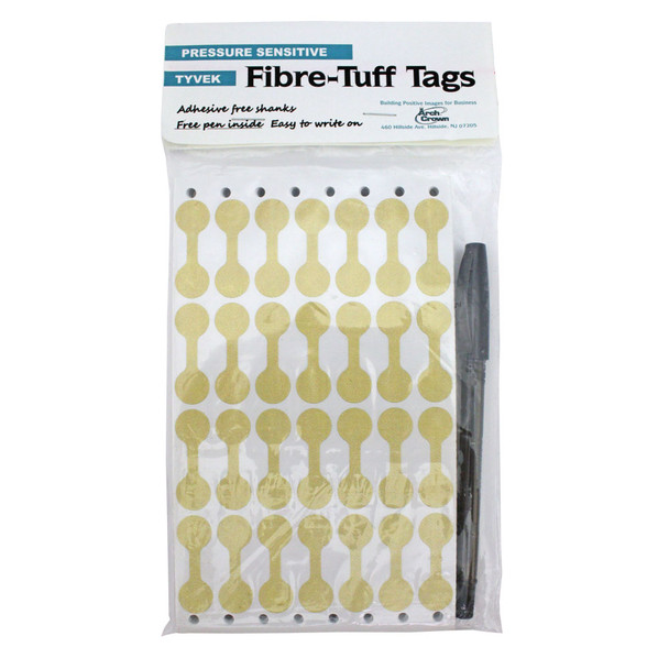 Fibre Tuff Tyvek������ Gold Adhesive Jewelry Tags 1/2 Inch by 1 3/8 Inch