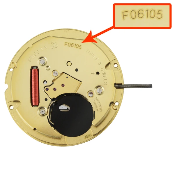 ETA® 2 Hand Quartz Watch Movement F06.105 Replaces F06.101 Overall Height 3.6mm