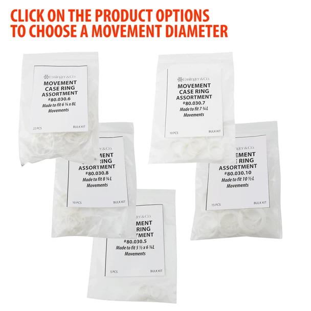 Movement Case Ring Assortments To Fit The Most Common Movement Sizes