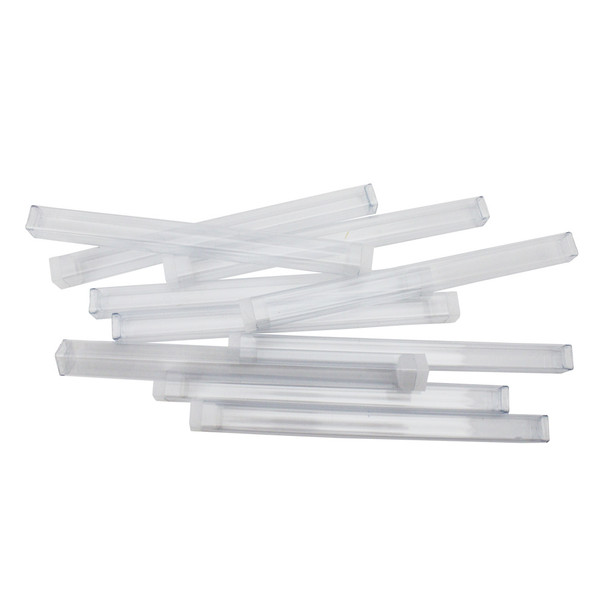 Square Plastic Tube Bottles with Caps 6 x 1/2 Inch Set of 10
