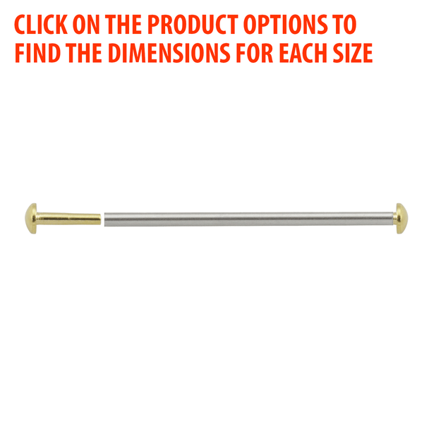 Watch Band Clasp Pressure Pin Refills for Tri Fold Buckles With Gold 2.0mm Heads