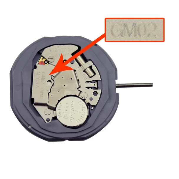 Miyota/Citizen LTD 3 Hand Quartz Watch Movement GM02-6 Vertical Day and Date at 6:00 To Replace GM00-6 Overall Height 4.5mm