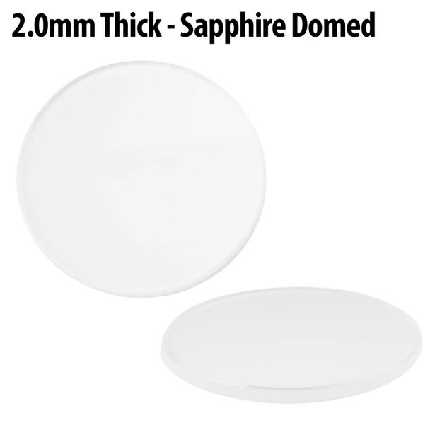 Double Domed And Round 2mm Thick Sapphire Watch Crystal