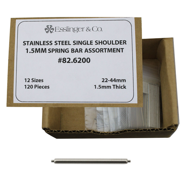 Watch Band Pins 1.5mm Single Shoulder Stainless Steel Spring Bar Assortment To Fit Leather Strap Buckles 120 Pieces