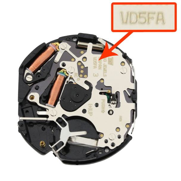 Hattori Japan 5 Hand Chrono Quartz Watch Movement VD5F.2 High Hand Height Date At 3:00 Overall Height 7.3mm