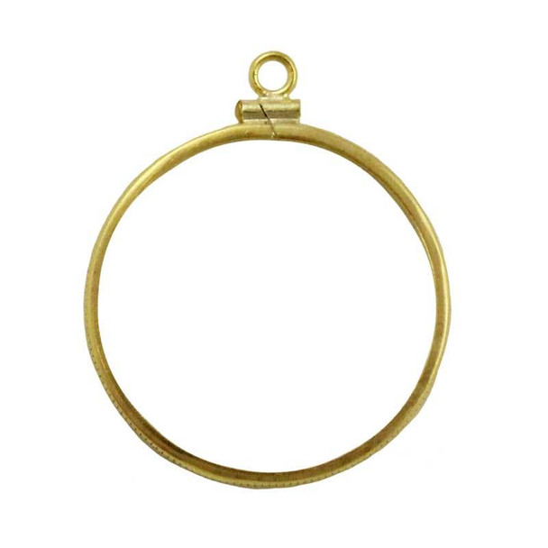 Coin Bezel English Farthing Yellow Gold Filled Coin Edge