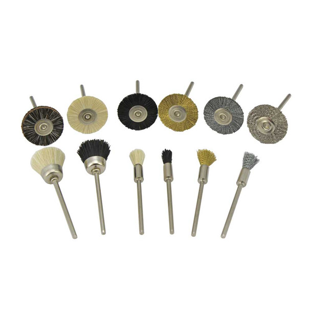 Mounted Brush 12 Piece Assortment 3/32" Shank