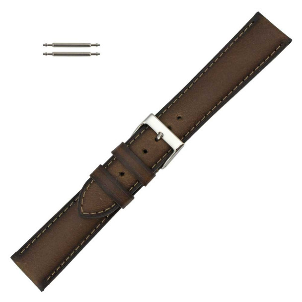 Watch Band 20mm Classic Calf Dark Brown Leather 7 7/8 Inch Length