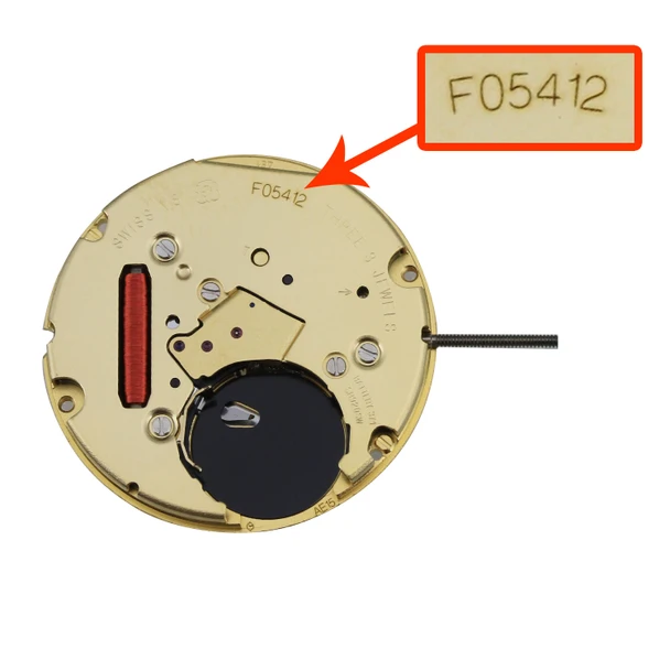 ETA® 3 Hand Quartz Watch Movement F05.412 White Date Dial At 3:00 Overall Height 3.9mm