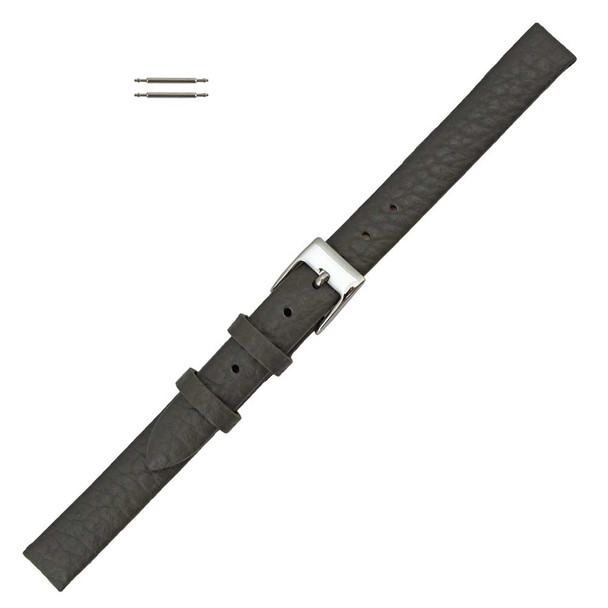 Grey Calf Leather Watch Band 12mm Crushed Style 7 1/8 Inch Length