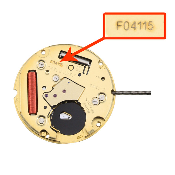 ETA® 3 Hand Quartz Watch Movement F04.115.3 Date At 3:00 High Canon Pinion Overall Height 4.5mm