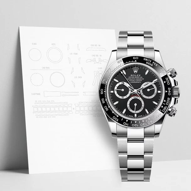 Anti Scratch Watch Shells™ Protective Film for Rolex® Daytona 126500LN Premium Package