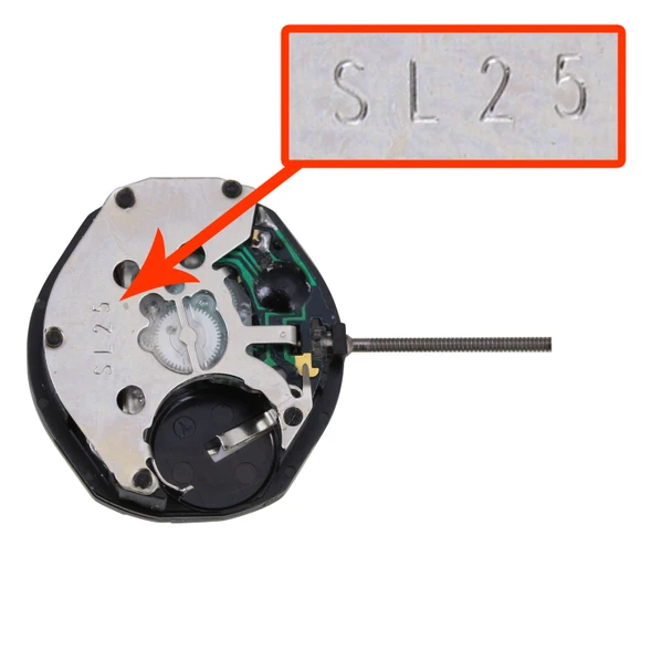  Chinese Sunon® 3 Hand Quartz Watch Movement SL25D Date at 3:00 Overall Height 6.0mm
