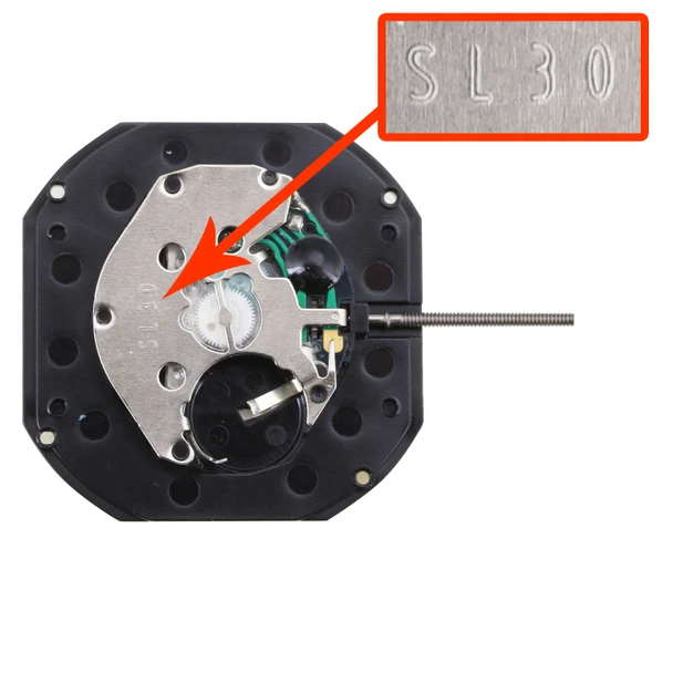 Chinese Sunon® 3 Hand Quartz Watch Movement SL31DD Day And Date At 3:00 Overall Height 6.0mm