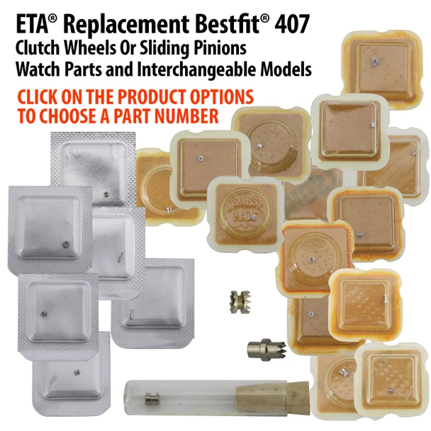 ETA® Replacement Bestfit® #407 Clutch Wheels Or Sliding Pinions Watch Parts And Interchangeable Models