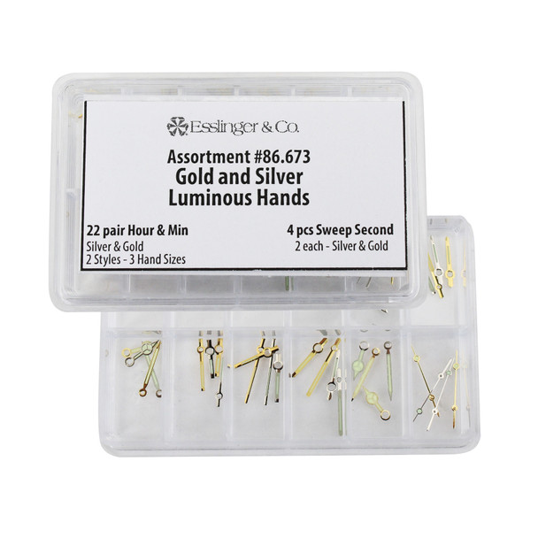 Assortment Of Popular Luminous Watch Hand Sizes To Fit Ladies And Gents, Silver And Gold
