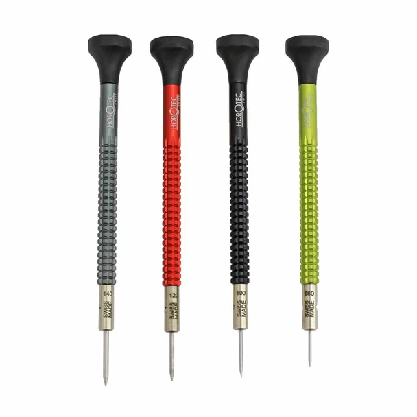Horotec Aluminum Watchmakers Screwdrivers 4 Piece Set in Pouch