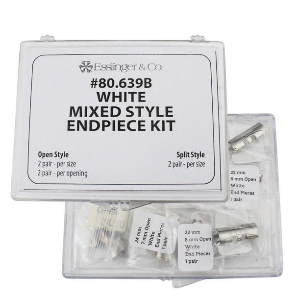 Watch Band Mixed Cut Out And Split Style White Plated End Piece Assortment 24 Pieces