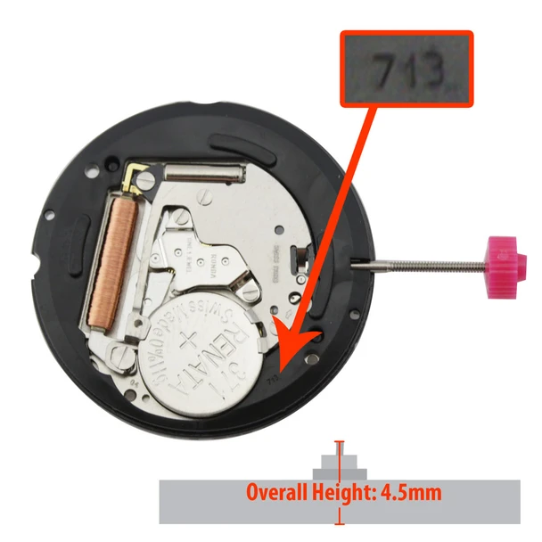 Harley Ronda Watch Movement HQ713 Quartz Movements Overall Height 3.9mm