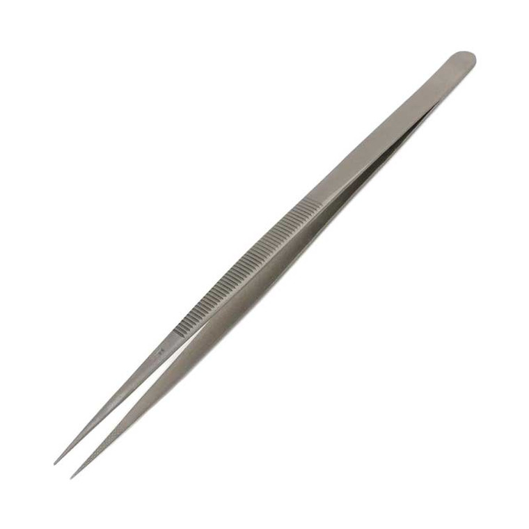 Titanium Diamond and Gemstone Tweezers Serrated Tip 6 1/2 Inches Fine