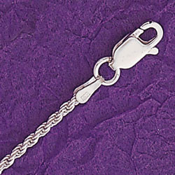 Sterling Silver, 1.5mm Diamond Cut Rope Chain - Esslinger.com