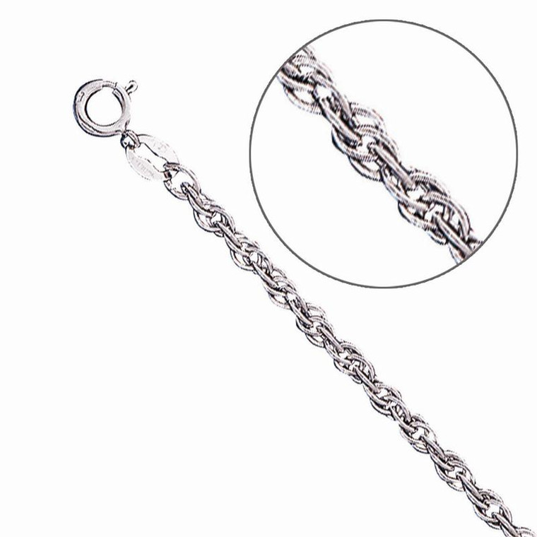 Sterling Silver, Replacement Rope Chain, .8mm