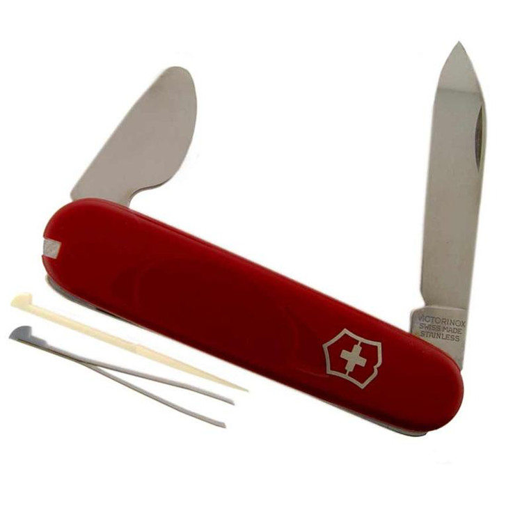 Swiss case 2 blade pocket knife with tweezers and toothpick