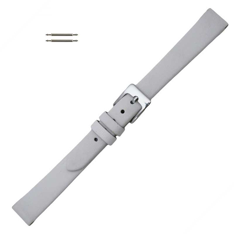 Leather Watch Band 12MM Smooth Calf White