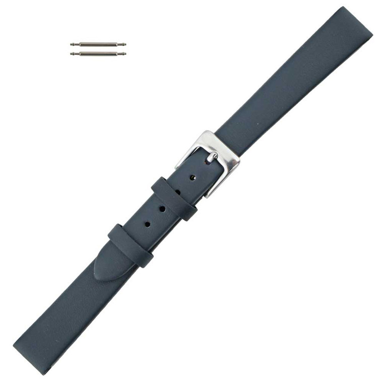 Leather Watch Band 14mm Navy Blue Smooth Calf 6 7/8 Inch Length
