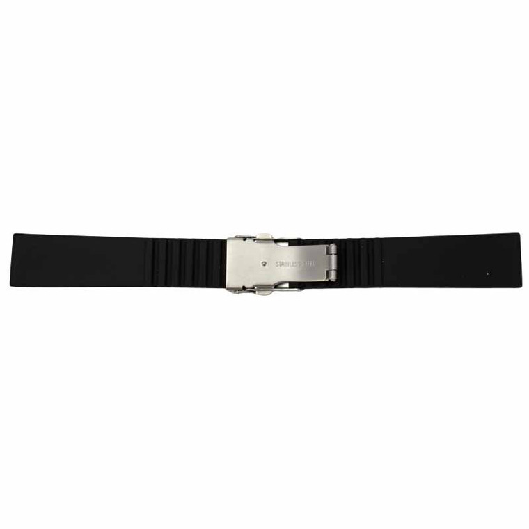20MM Black Silicone Watch Band Rubber Jelly Strap